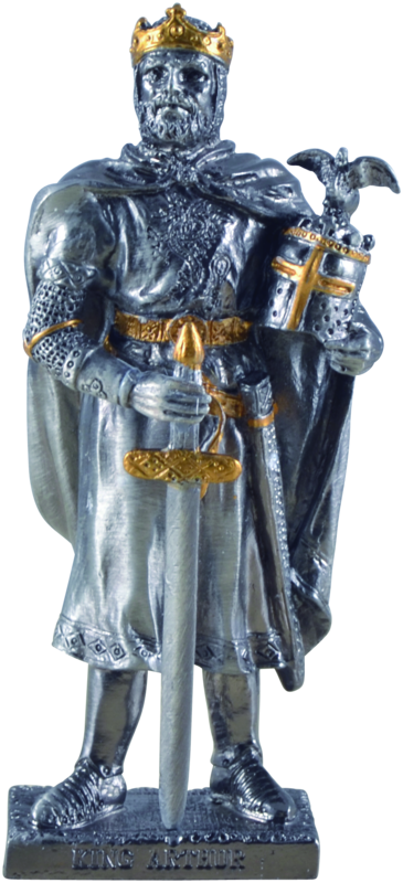 "Zinnritter König Arthur mit Krone"