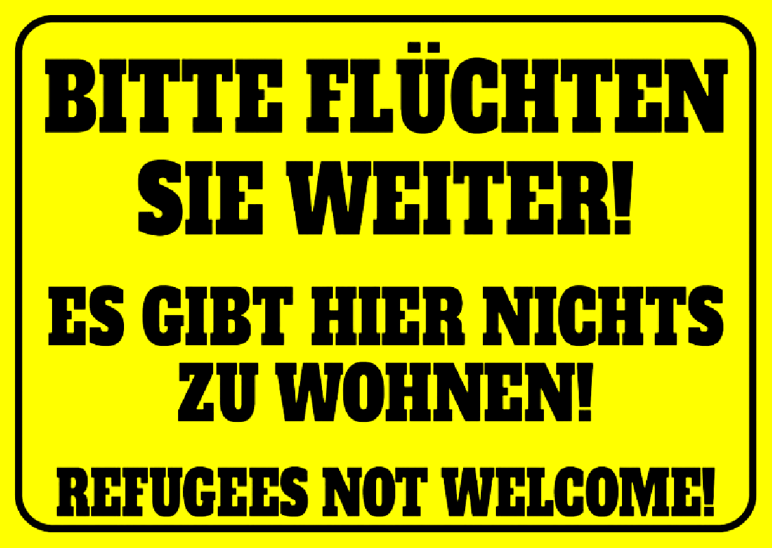 Aufkleber "Bitte flüchten Sie weiter!", 10 Stück