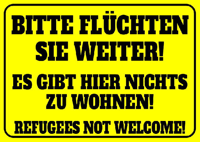 Aufkleber "Bitte flüchten Sie weiter!", 10 Stück