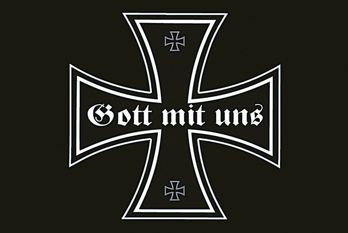 Blechschild "Gott mit uns" EK, schwarz