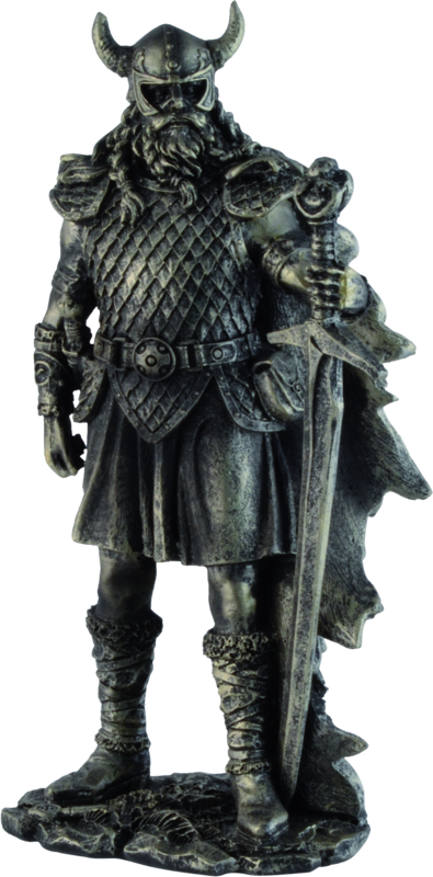 "Wikinger" mit Helm und Schwert