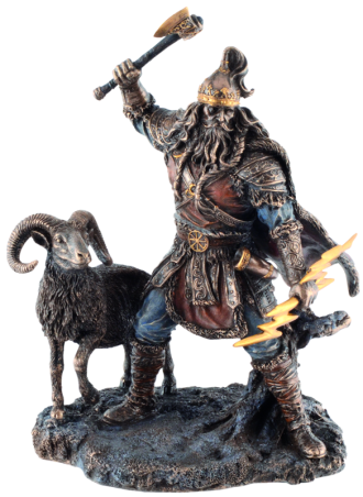 "Thor mit Blitz, Axt und Widder"