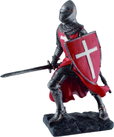 Roter Ritter beim Angriff