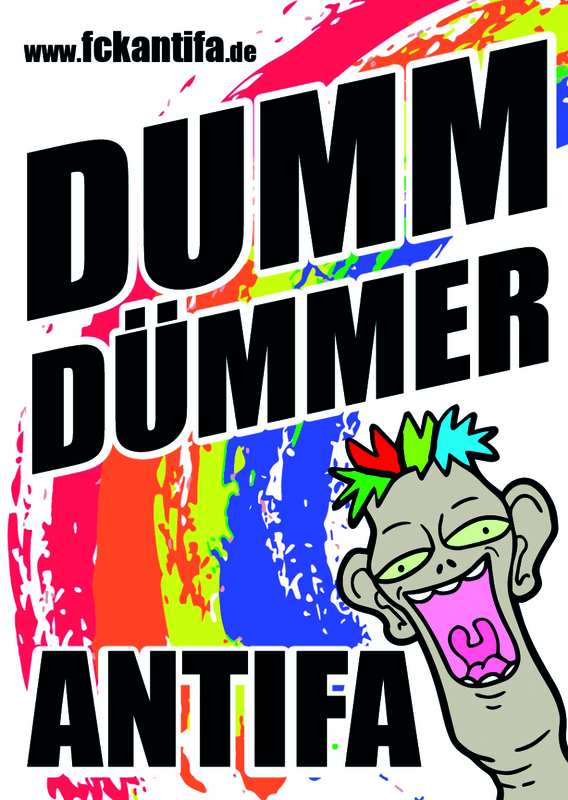 Aufkleber "Dumm, dümmer, Antifa", 10 Stück
