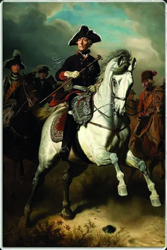 Blechschild "Friedrich der Große auf Pferd"