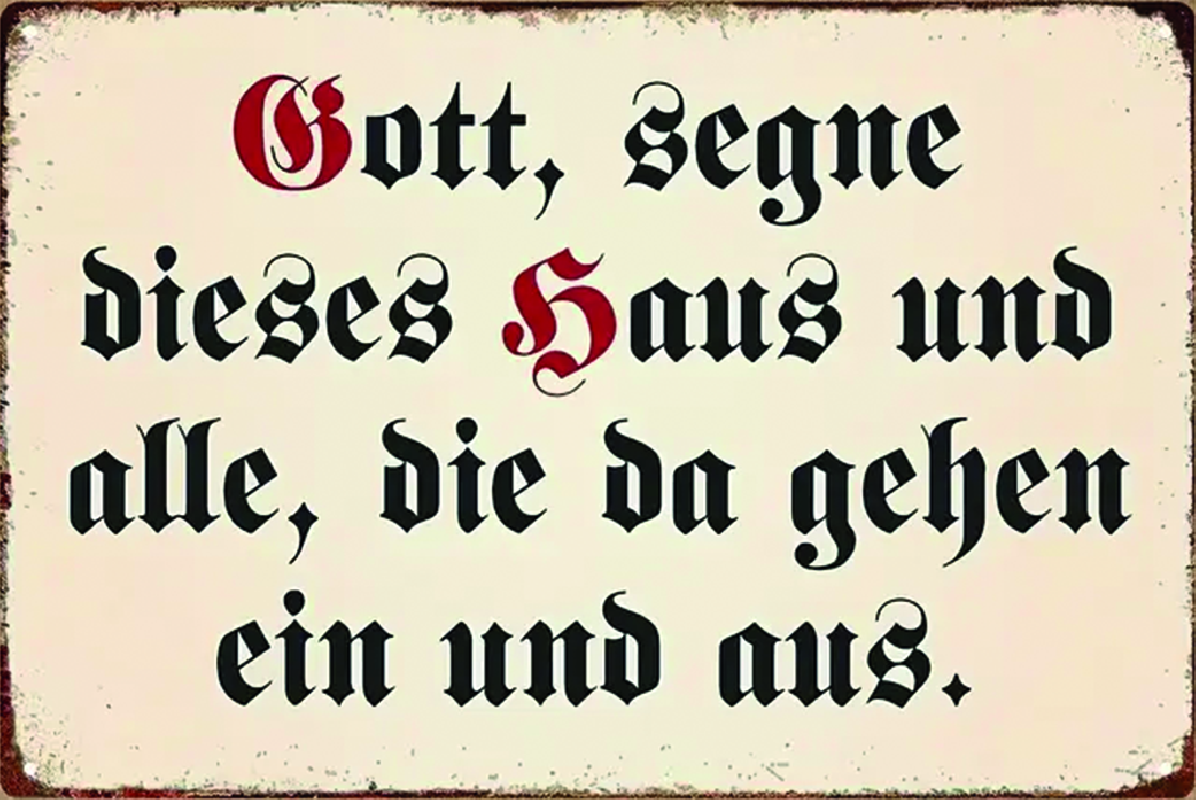 Blechschild "Gott segne dieses Haus"