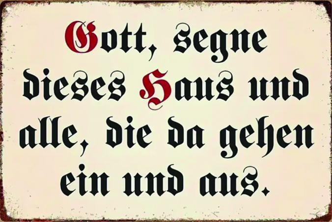 Blechschild "Gott segne dieses Haus"
