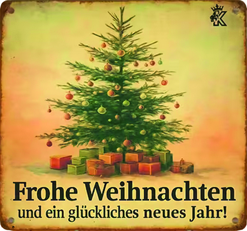 Blechschild "Frohe Weihnachten"