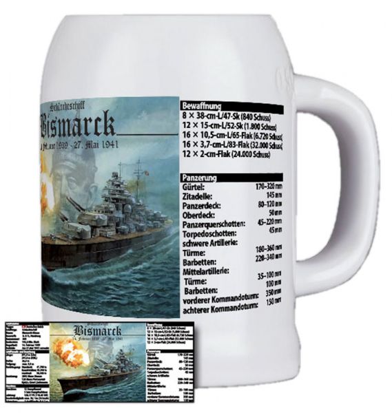 "Schlachtschiff Bismarck mit Daten"