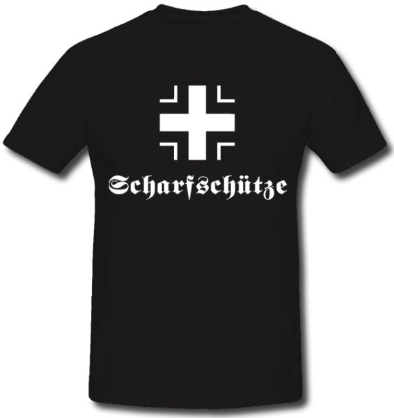 T-Hemd "Scharfschütze mit Balkenkreuz", schwarz (Gr. L)
