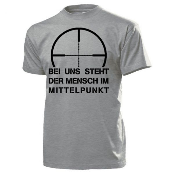 T-Hemd "Bei uns steht der Mensch im Mittelpunkt", oliv (Gr. M)