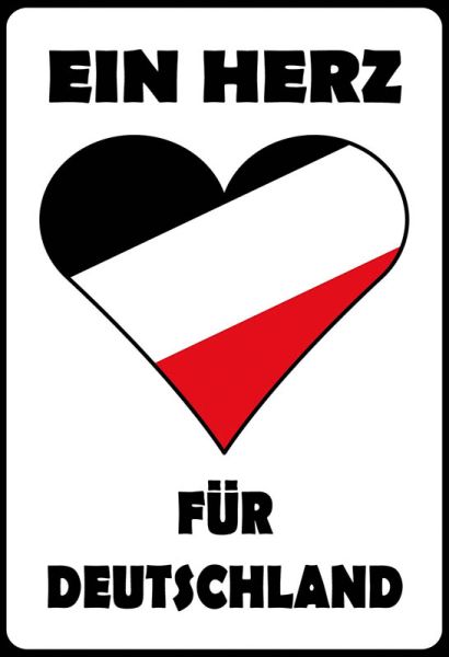 Blechschild "Ein Herz für Deutschland" s-w-r