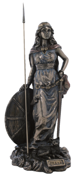 "Göttin Freya" mit Schild und Schwert