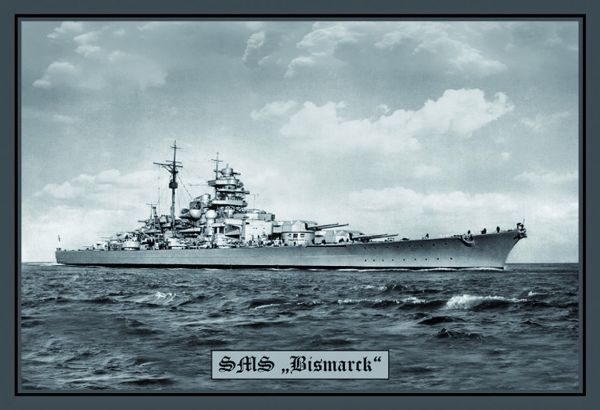 Blechschild "S-M-S Bismarck"